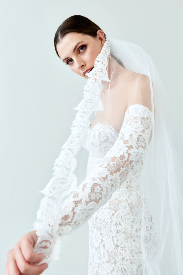 Re-embroidered Lace Veil