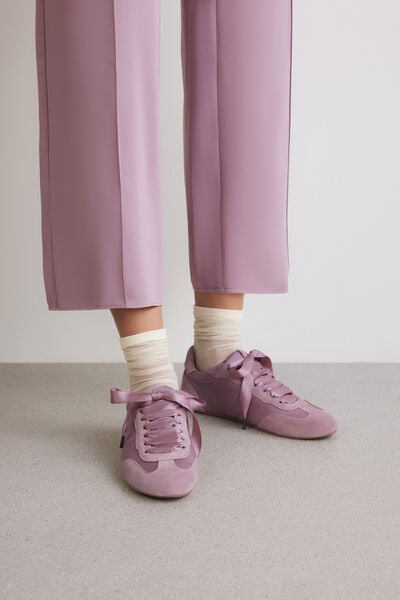 Satin and Suede Sneakers