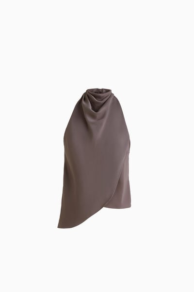 Top halter de sat&eacute;n