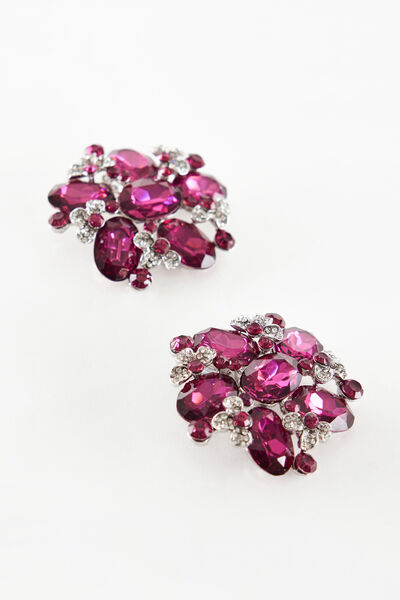 Clip con fiori e strass