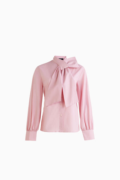 Cotton shirt with bow