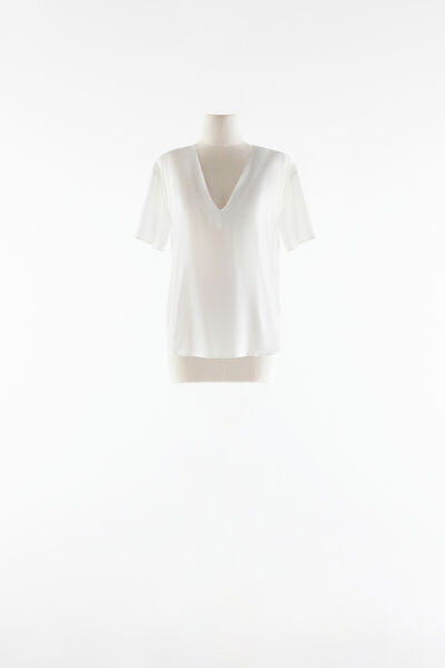 Silk V-neck T-shirt