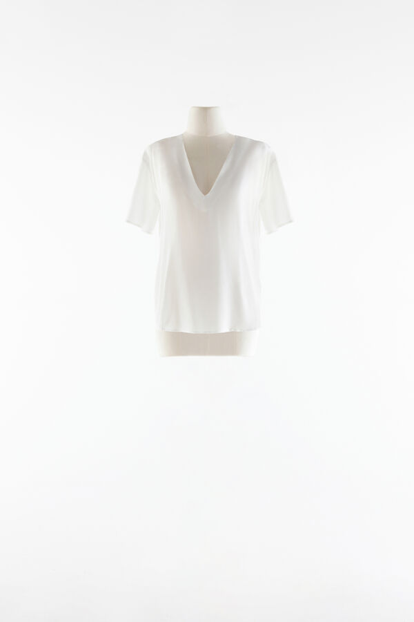 Silk V-neck T-shirt