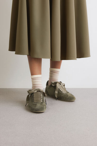 Satin and Suede Sneakers