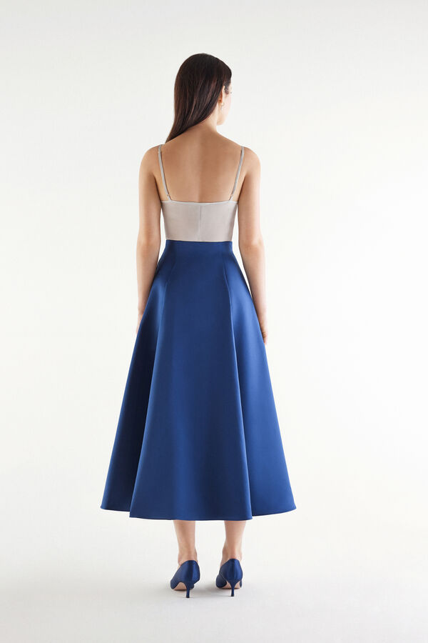 Jupe midi en satin