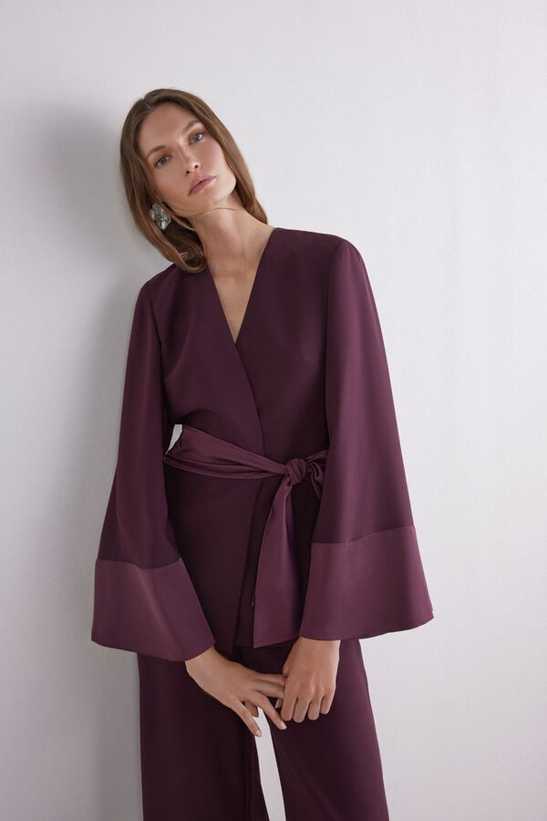 Blazer quimono com cinto