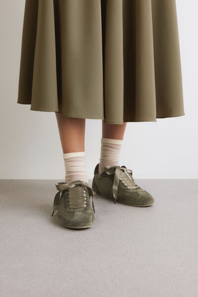Satin and Suede Sneakers