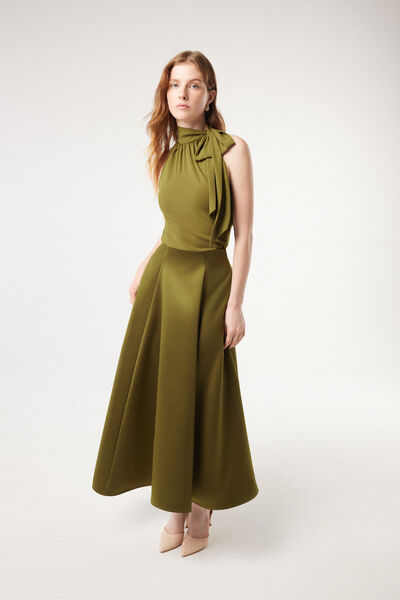 Midi Skirt in Satin