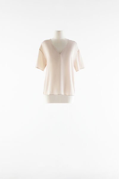 Silk V-neck T-shirt