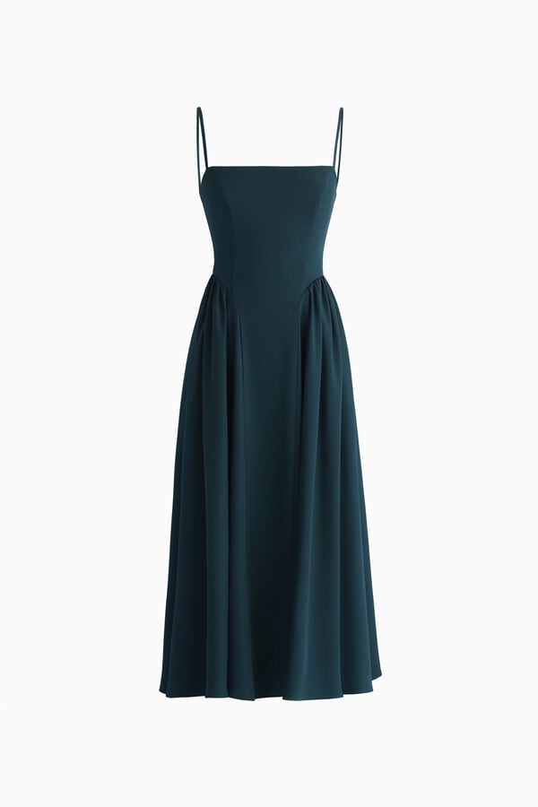 Midikleid mit gerafftem Rock