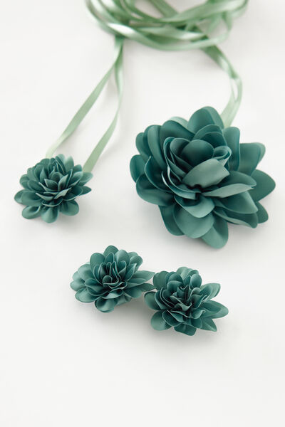 Kit cinto flor e clip flor