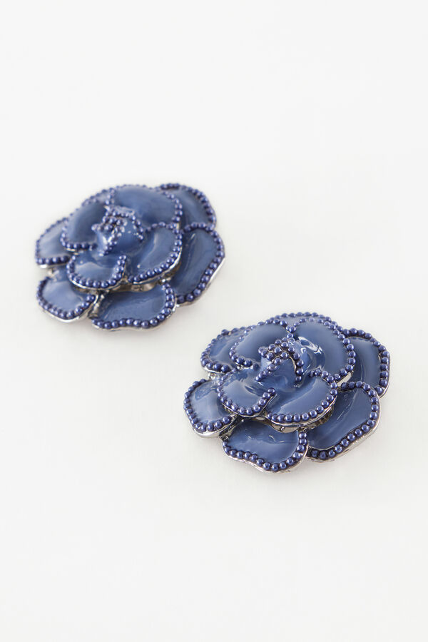 Enamelled Camellia Clip