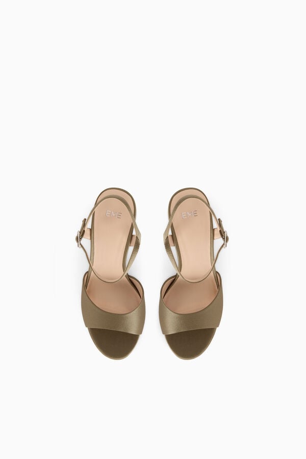 Sandale Compens&eacute;e en Satin