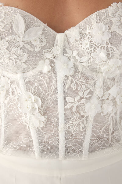 Corpino con ricamo floreale