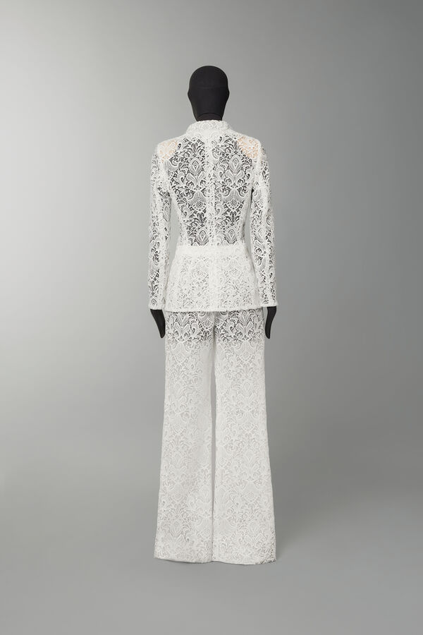 Macramé lace trousers