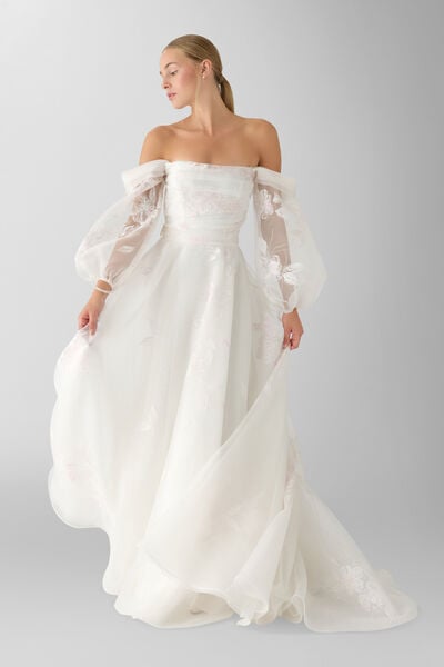 Nice ORGANZA Dipinta TOP Drapp