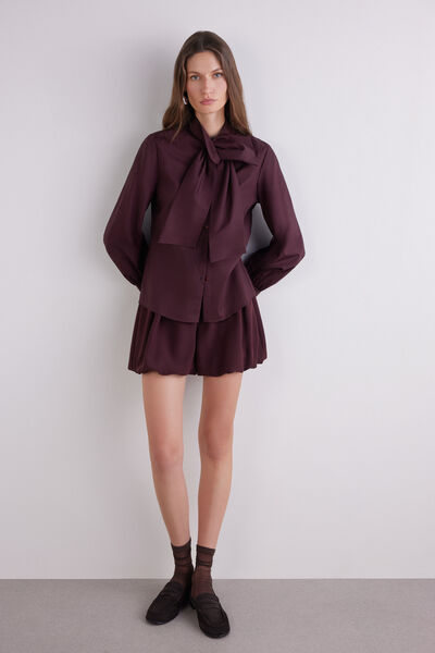 Cotton shirt with bow