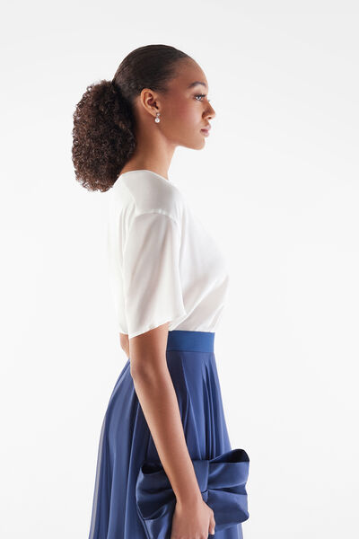 Silk V-neck T-shirt