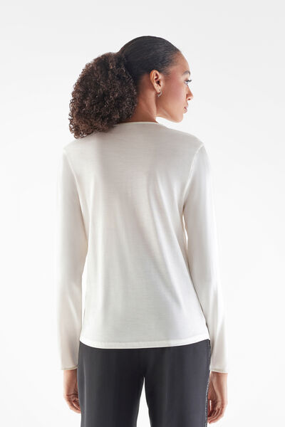 Blusa in raso di seta con scollo a V