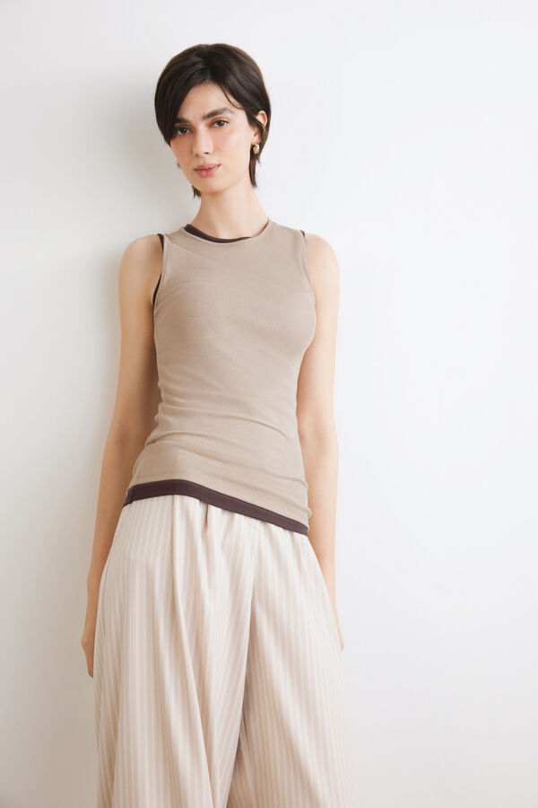 Canotta smanicata in cotone