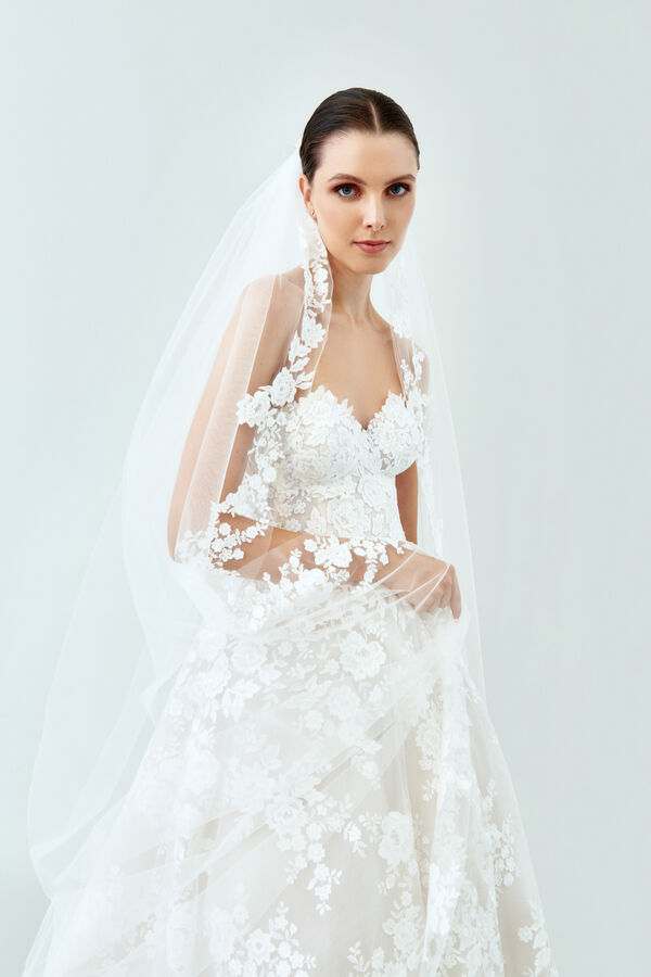 Voile en tulle brodé.
