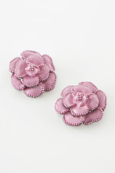 Enamelled Camellia Clip