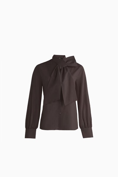 Cotton shirt with bow