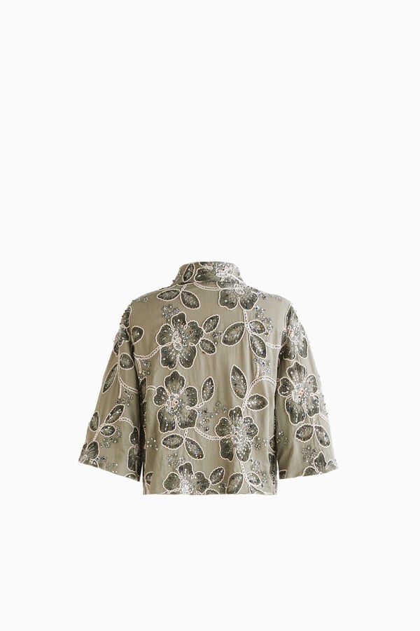 Embroidered cropped shirt