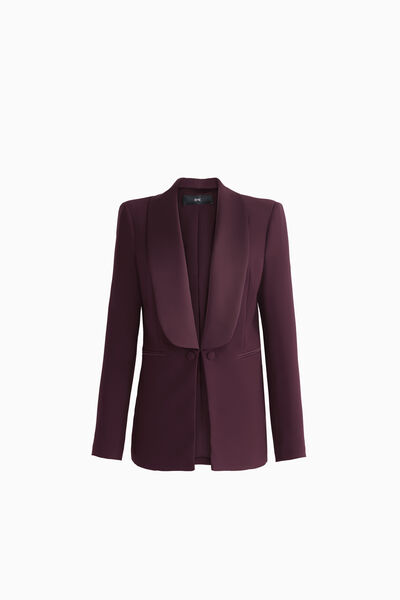 Blazer with glossy lapel