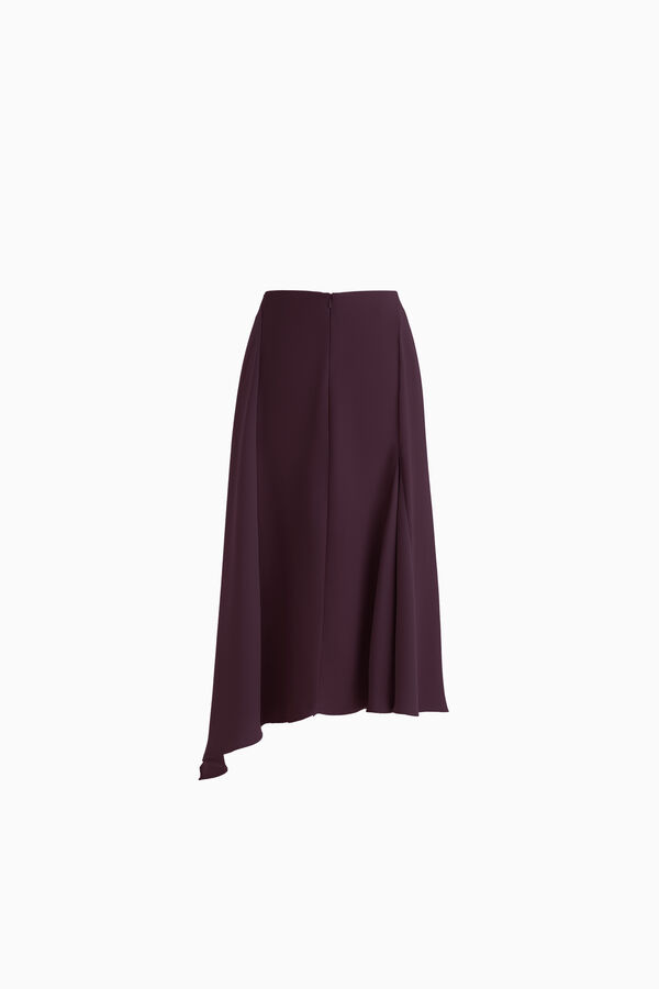 Asymmetrischer Midirock aus Satin