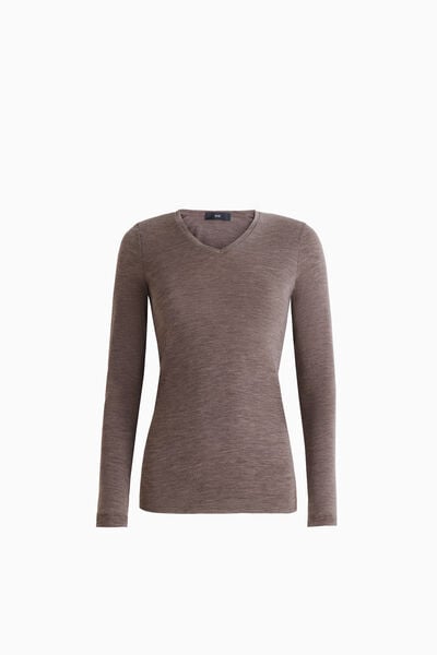 T-shirt en Laine M&eacute;rinos Col V