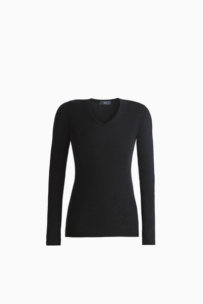 T-shirt en Laine M&eacute;rinos Col V