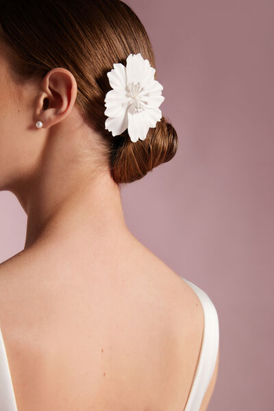 Fabric flower hair clip