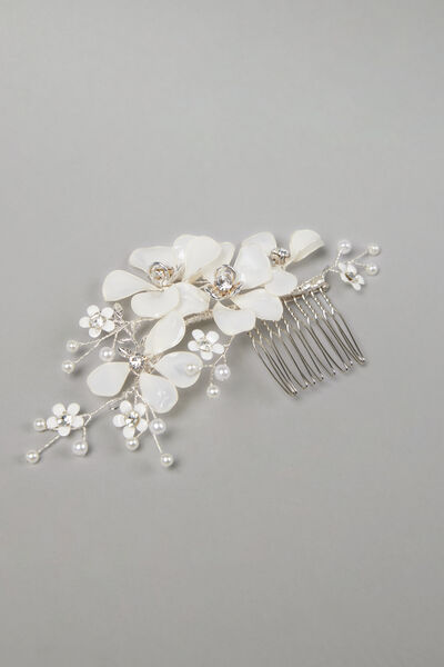 Pettine con fiori e strass