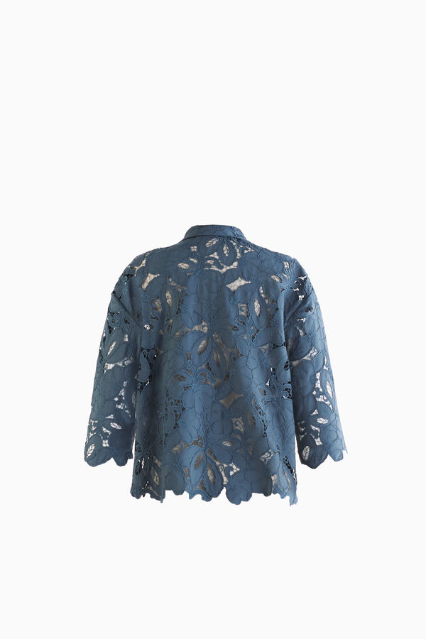 Camisa crop de macram&eacute;