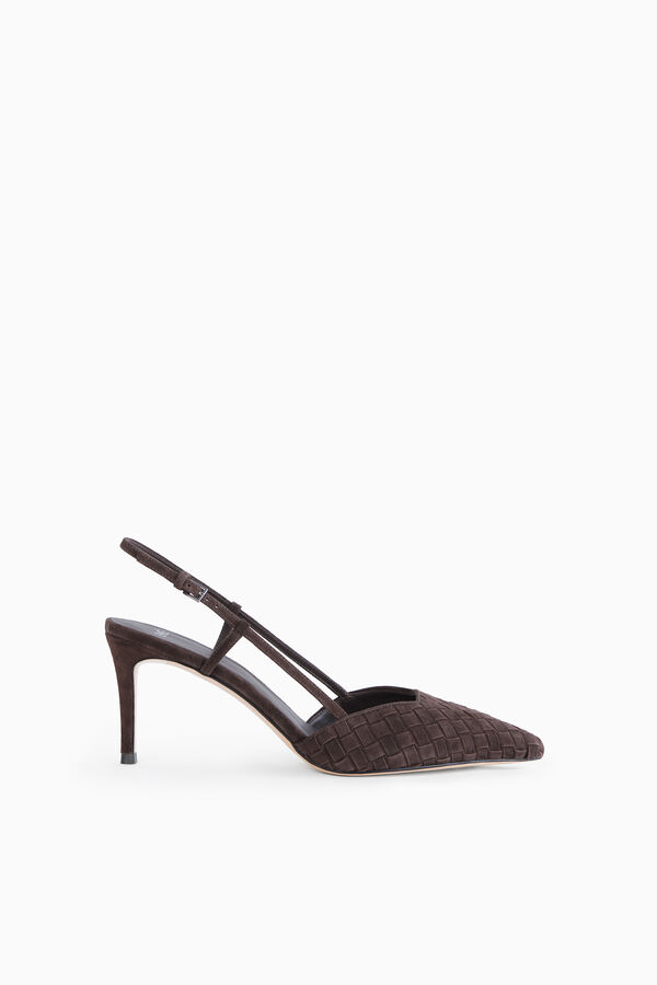Slingback en cuir tress&eacute;