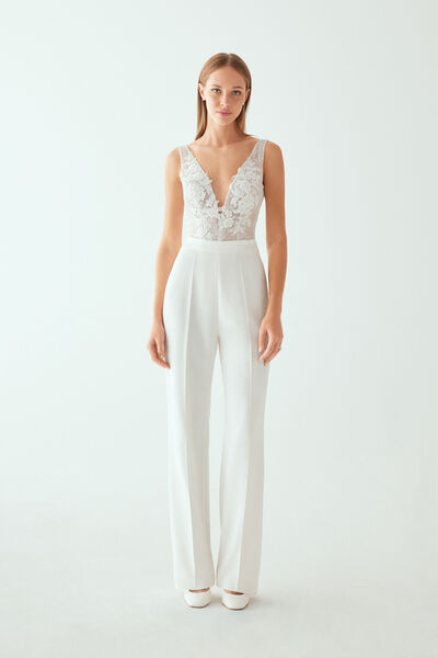 Pantaloni in Crepe Stretch