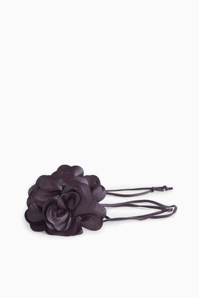 Faux Leather Flower Belt