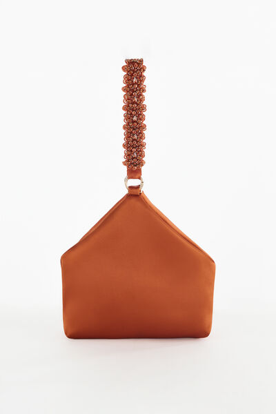 Pochette con maniglia in strass