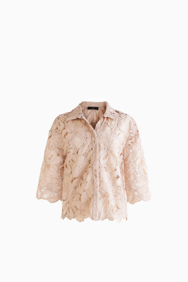 Camisa crop de macram&eacute;