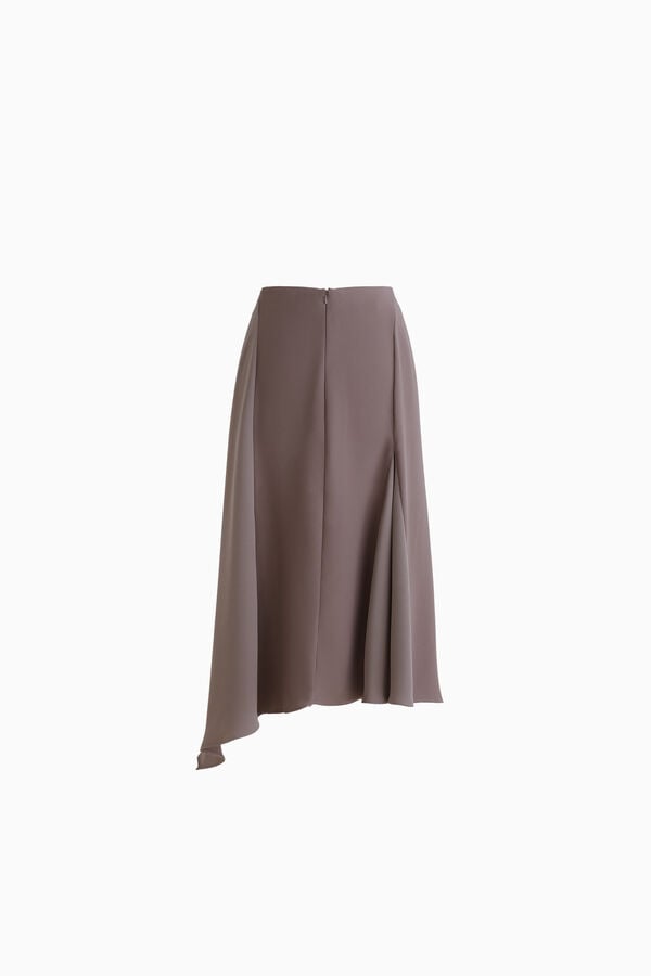 Asymmetrischer Midirock aus Satin