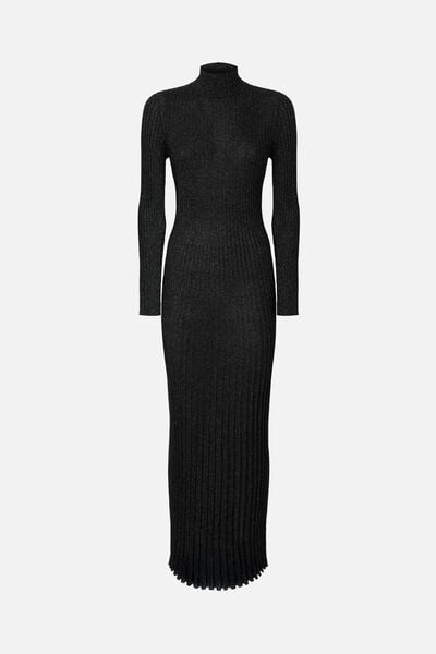 Maxikleid aus Lam&eacute;-Rippstrick