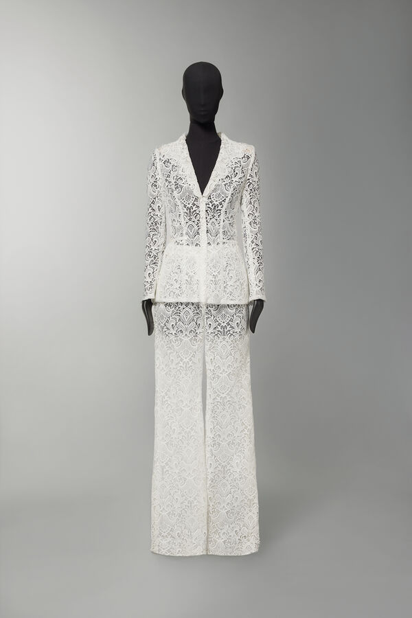 Macramé lace trousers