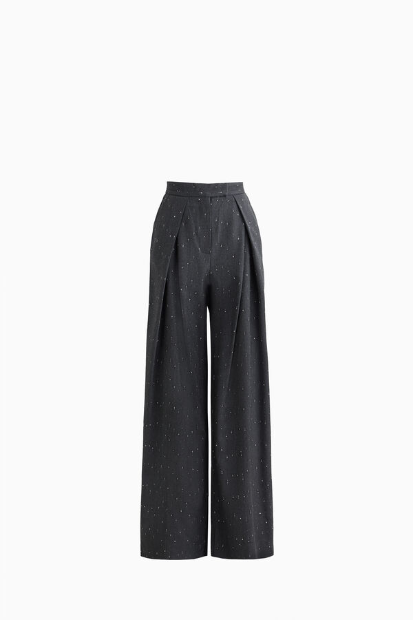 Lurex-Nadelstreifen-Palazzohose