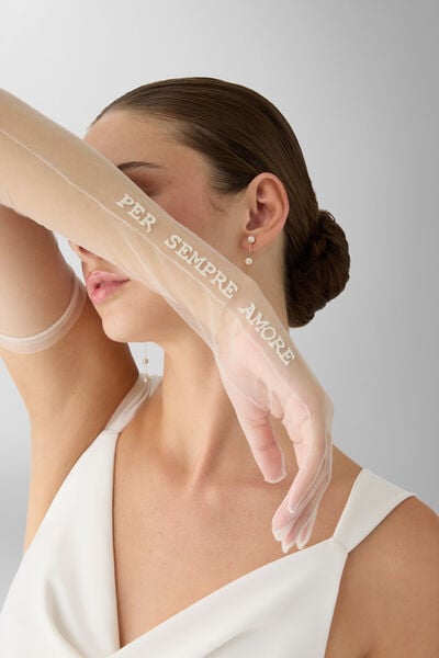 Tüllhandschuhe mit Stickerei