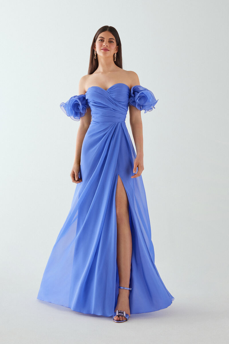 Topazio Belted Dress in Blu Panna