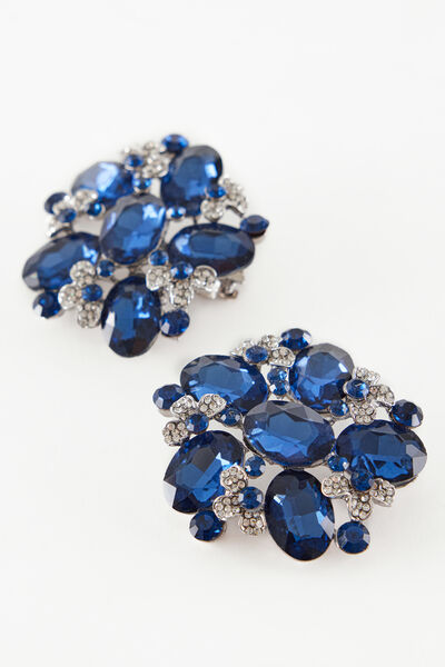Clip with flowers and rhinestones
