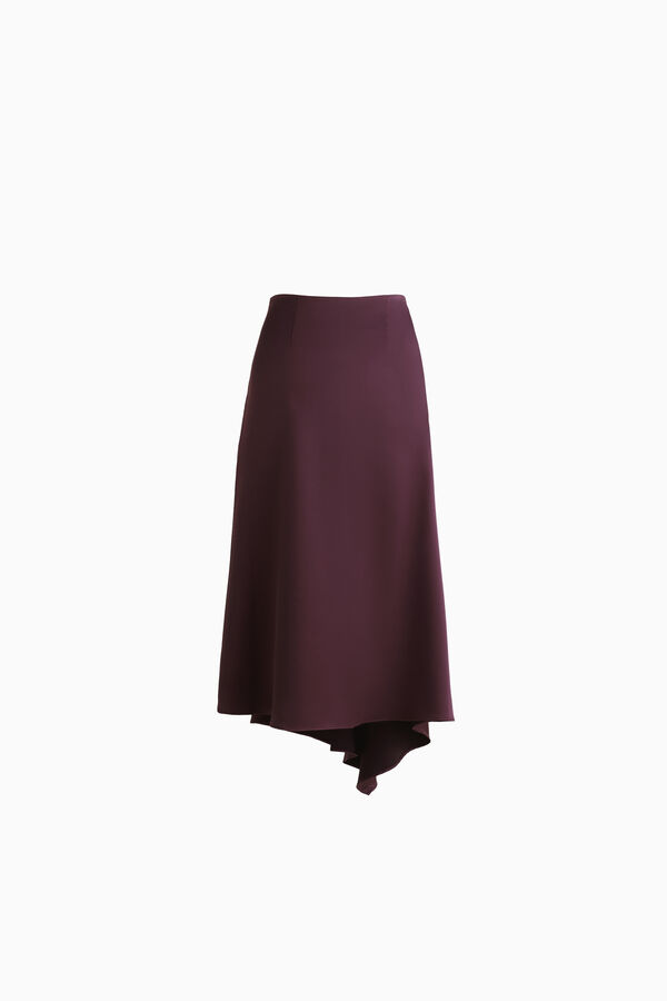 Asymmetrischer Midirock aus Satin