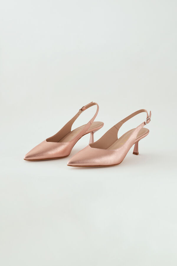 Slingback in pelle laminata