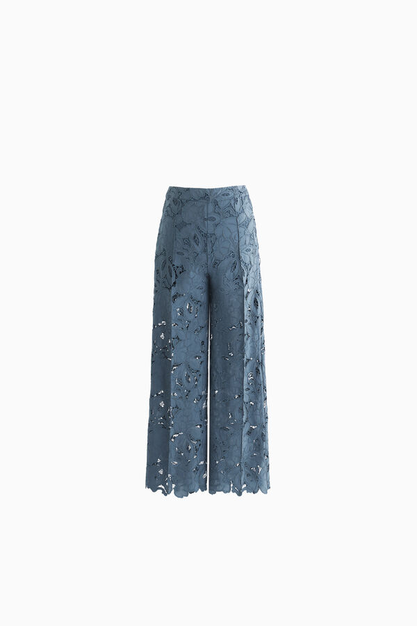 Macram&eacute; lace trousers